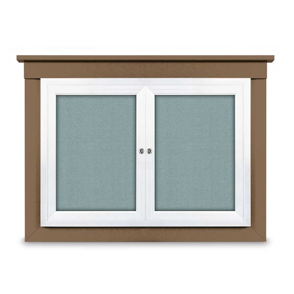 18"x24" 1-Door Enclosed Letterboard, Black Felt/Lt Oak
